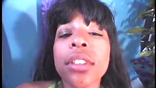 Vintage black girl get huge facial