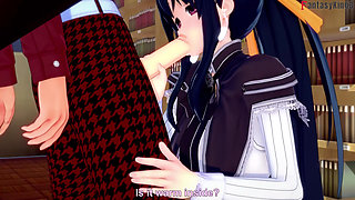 Akeno Gives Me a Blowjob in a Public Library - Dxd Ntr Madness Series