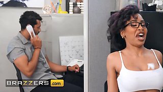 Brazzers - Demi Sutra finds the right moment to sneakily smoke & fuck her cowworker's Big Dick
