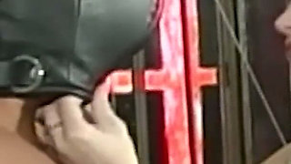Redhead Latex Mistress Dominates Her Collared Slave