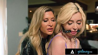 GIRLSWAY - Leashed Petite Submissive Blonde Lexi Lore Gets FISTED By MILF Dominatrix Ariel X: Porn