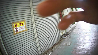 Japan Walking with Her Ass Out Outdoors