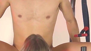 Rich Blonde with Perfect Natural Tits Wants to Have Unprotected Sex with Her Gym Instructor During a Workout