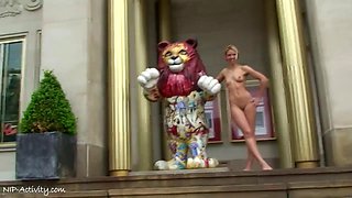 Blonde Evi Flashes Nude Publicly