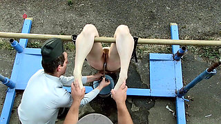 Delinquent Valerie Gets an Intense Lesson on the Parrot Swing with Her Tits Being Slapped and a Huge Anal Hook Deep in Her Ass