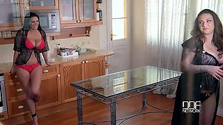 Dirty Kitchen Stories - Busty Lesbians Play With Ice Cream