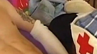 Redhead Nurse Rides Her Bandaged Patient Wildly