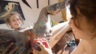 Hot Tattooed Pornstars Extreme Anal Lesbian Squirt Fest