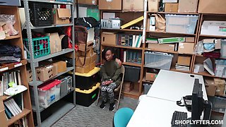 Ebony shoplifter Ivory Logan gets punished by security guard Chad White's bwc