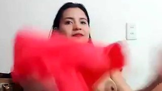 Pregnant Girl Milking Her Lactating Tits on Webcam