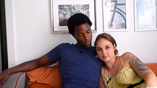 German black-haired gives messy oral in threesome