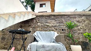 Solo Blonde Cam Babe Flaunts Ass and Dildo Outdoors