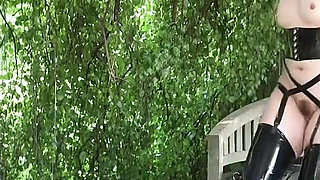 Her First Anal Riding: Slave Mila Bound to Tree and Fucked From Behind While Whipped by Goddess Vivienne L'amour