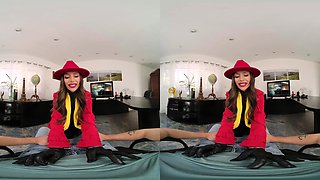 Busty April Olsen As Villain CARMEN SANDIEGO Handcuffs And