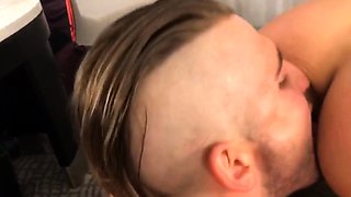 Hot babe with perfect big boobs taking shower