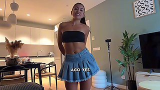 Argentine Cutie Tries to Please a Big Cock at a Casting - POV