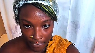 Amateur Ebony Shower Tease!!