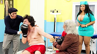 Dr. Cacherin Fucks a Busty Nurse