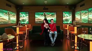 Hot Latina Wife Cheats in VIP Room - Cuckold Husband Films Handjob & Cumshot on Big Natural Tits