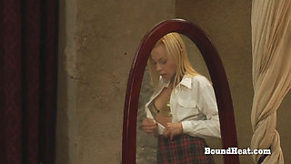 Tight Blonde Lesbian Slave Moans And Orgasms From Fingering
