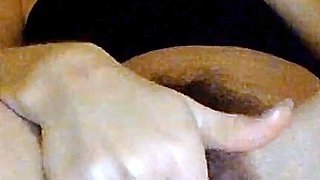 Fingering loose and hairy pussy