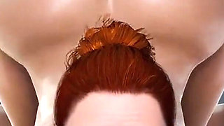 Horny Redhead Office Slut Takes Hard Anal and Swallows Cum From Her Ass