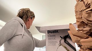 Hungry mature blonde with big boobs seduces man