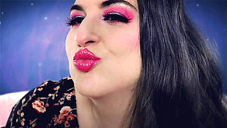Pink Lipstick on Plexiglass Asmr