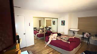 Yummy Jimmy fucks Chinese yoga instructor Slutty Kitty in the guest bedroom with her husband Next door