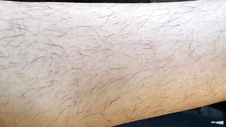 Extreme close-up hairy worship