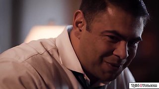 Light-haired trans Emma Rose barebacks stepparent