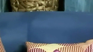 Dildo Fucking on the Blue Couch - Two Blondes and a Thick Toy That Never Stops