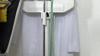 Young slut Eliss Fire caught on her kinky gyno exam by filthy gynecologist