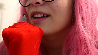 Im Spending a Romantic Day with My Giantess Love for This Moment, Im Even Putting on a Red Glove