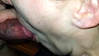 Cum-Hungry Girl Sucks and Swallows