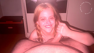 Blonde stepsister wakes me up in the morning with a blowjob