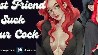 Your Girlfriend Teaches Her Best Friend to Suck Your Cock