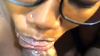 Afro Nerdy Whore on Her Knees Sucking Dick for That Facial Cumshot What a Fucking Mess on That Pretty Eye Glasses - Mastermeat1