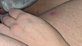 Stepmom hand slowly slip from stepson leg on his dick gave him a handjob