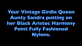 Vgq23 Aunty Sandra Putting on Her Classic Seamed Stockings
