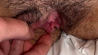 Full Bush Covered in Smegma & Cream - Close up Hairy Pussy with Dirty Talk