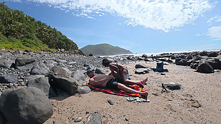 Lost Between Tides and Each Other -horny Ebony MILF Rides Her Lover