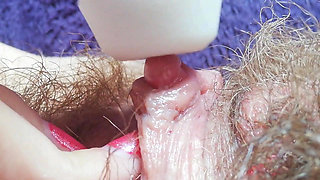 Extreme close up big clit orgasm intense clitoris stimulation