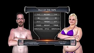 Chad Diamond Defeats BBW Alice Frost in Home Catfight Wrestling