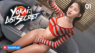 Yokai: Lust Secret Gameplay Part 1 - Airi Caught Fingering Herself in the Bathroom