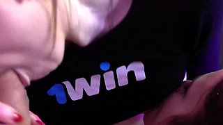 ORGY on sport gym. GROUP SEX! More scorching girls, hefty