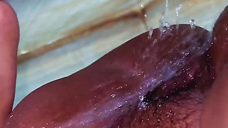 Single BBW Hot Girl After Sex She Is Pee in Public Toilet - Hairy Big Pussy