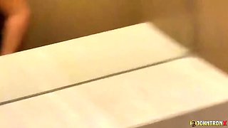 Johntronx Hot Asian Babe Public Bathroom Quickie Blowjob Creampie