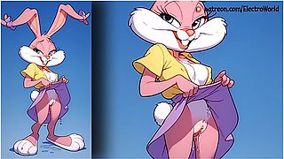Babs Bunny Gets Multiple Orgasms From A Big Cock In Her Ass! With Car Toon