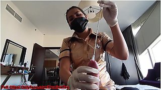 Dominant nurse delivers humiliating sounding pleasure